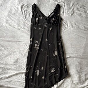 Alyn Paige Black Asymmetrical Floral Dress